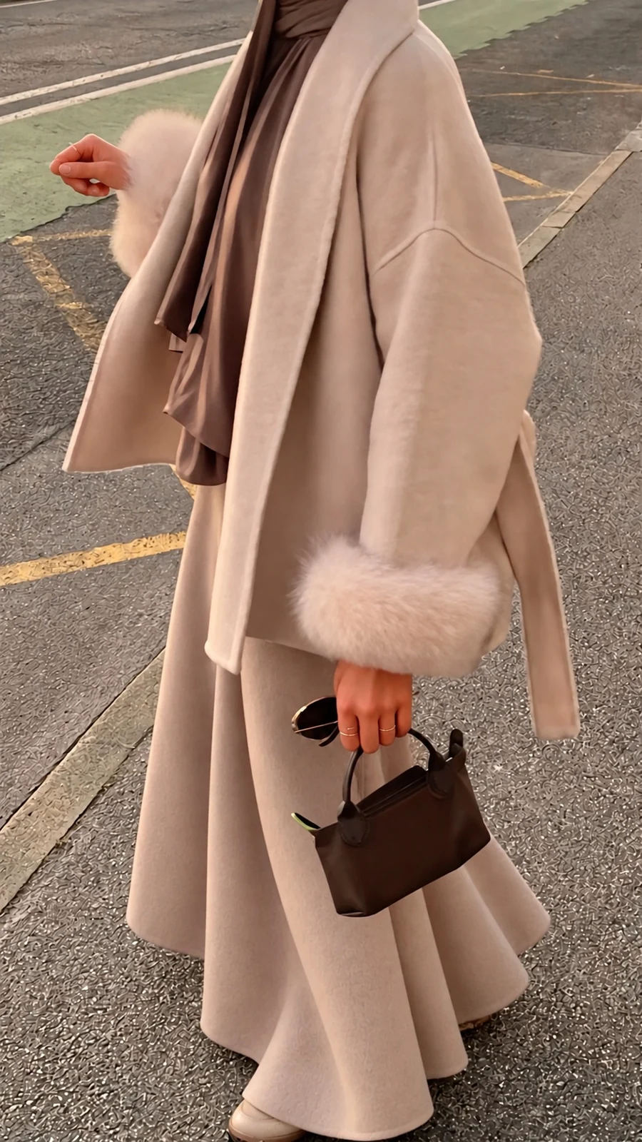 Veste cape taupe